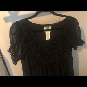 Black Sheer Empire Dress